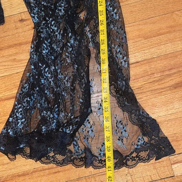 Rare Vintage Betsey Johnson lace coat 10 (fits like a 6) worn  1x black & blue - Picture 9 of 9